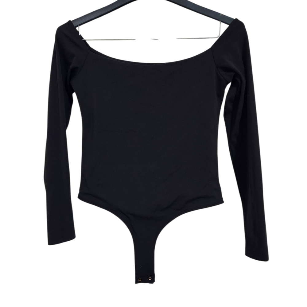 EUC Inlyric Black Long Sleeve Off the Shoulder Bodysuit Women's M